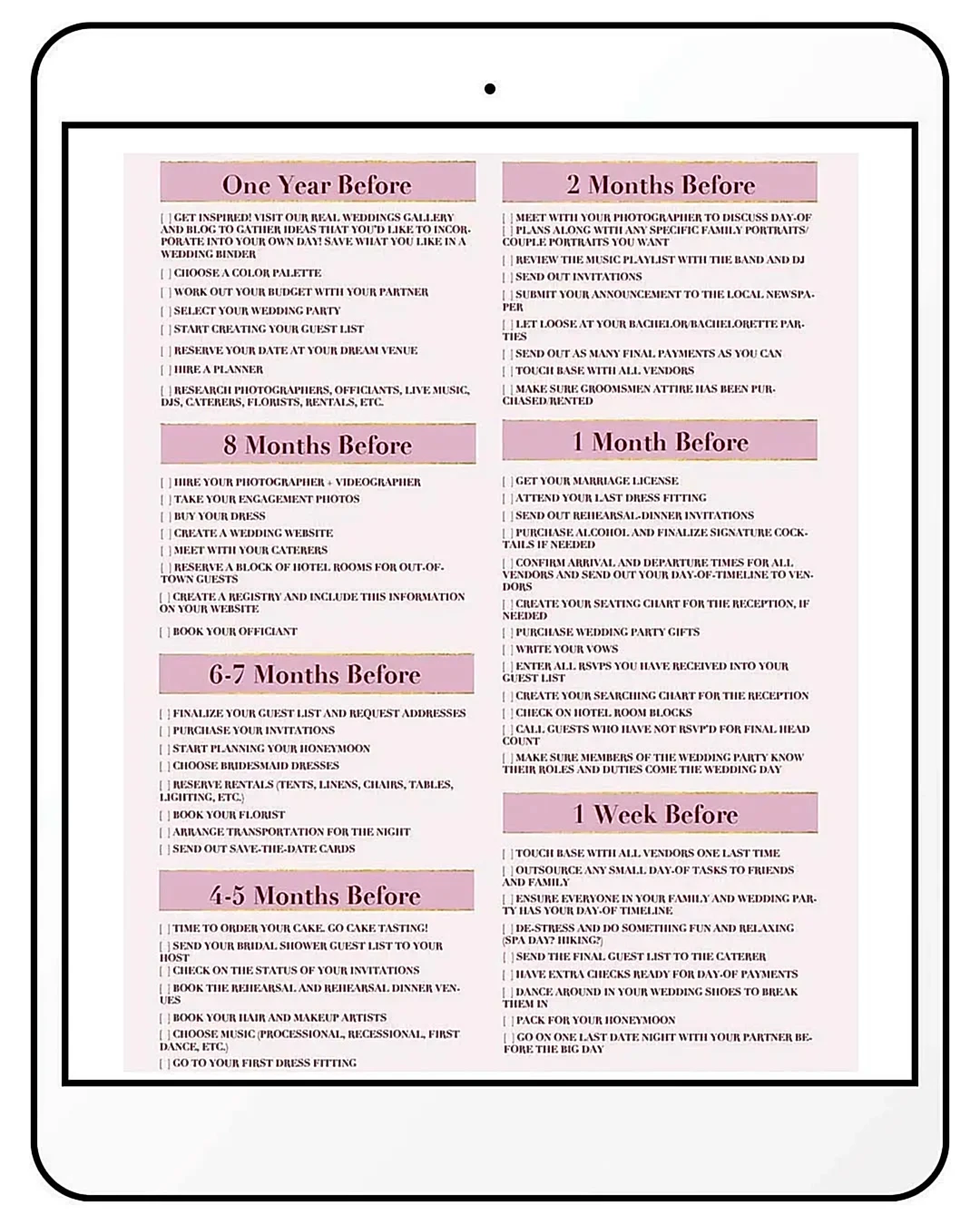 wedding planning printables checklist planning junebug weddings