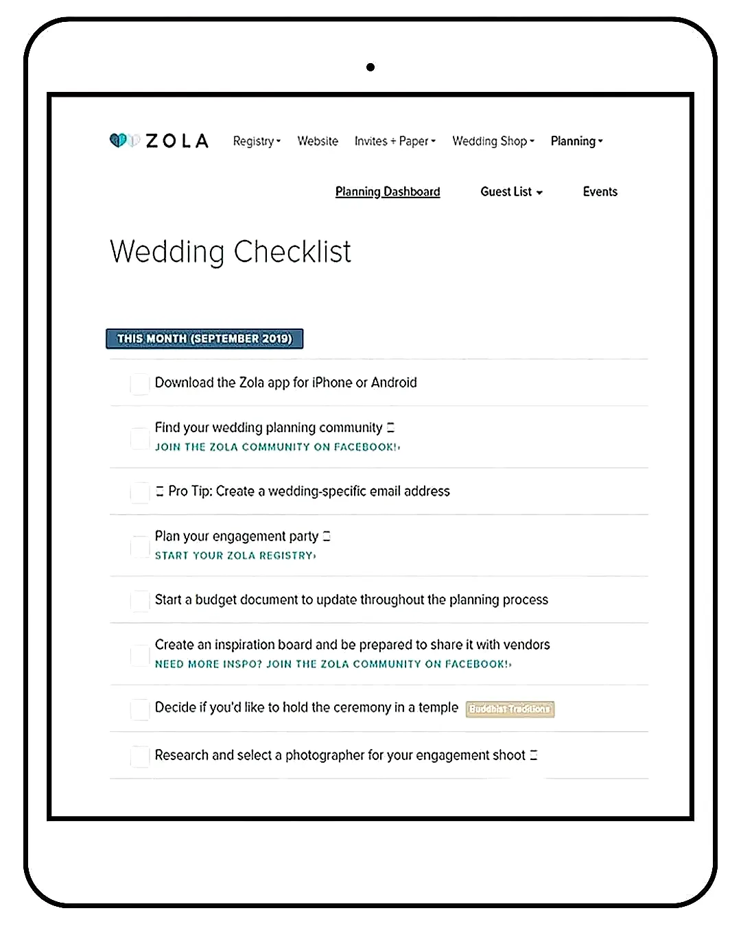 wedding planning printables checklist zola